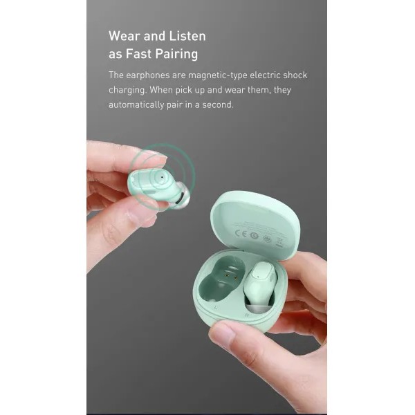 Фото - Наушники вкладыши беспроводные TWS Baseus Bowie WM01 True Wireless Earphones Green (NGTW370006)