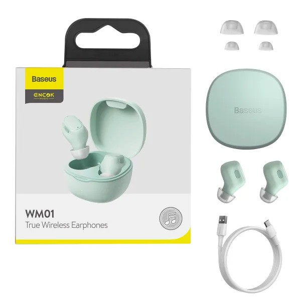 Фото - Наушники вкладыши беспроводные TWS Baseus Bowie WM01 True Wireless Earphones Green (NGTW370006)