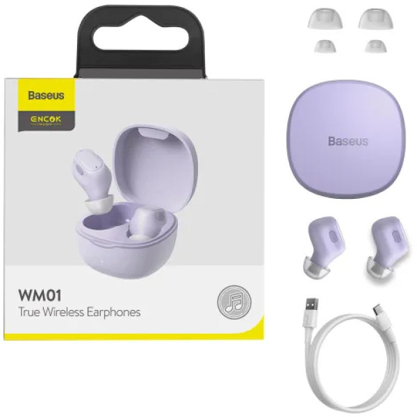 Фото - Навушники вкладиші бездротові TWS Baseus Bowie WM01 True Wireless Earphones Purple (NGTW370005)