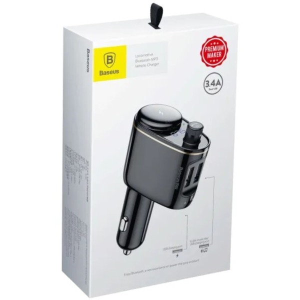 Фото - FM модулятор Baseus S-06 Car Bluetooth MP3 Player Black (CCHC000001)