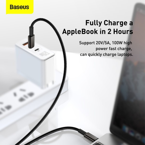 Фото - Переходник Baseus Tungsten Gold USB-C-USB-C 2m Black (CATWJ-A01)