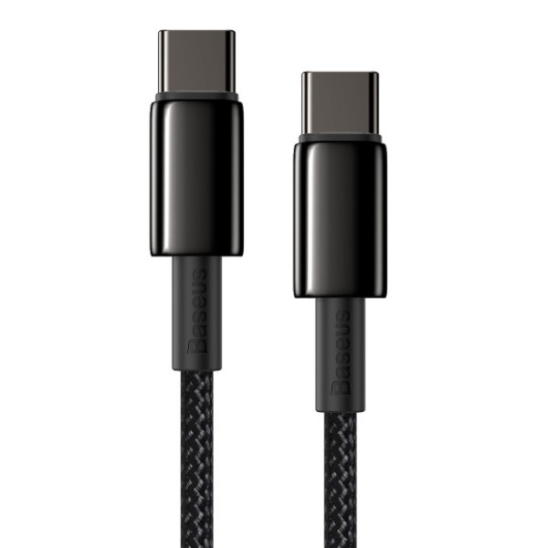 Фото - Переходник Baseus Tungsten Gold USB-C-USB-C 2m Black (CATWJ-A01)