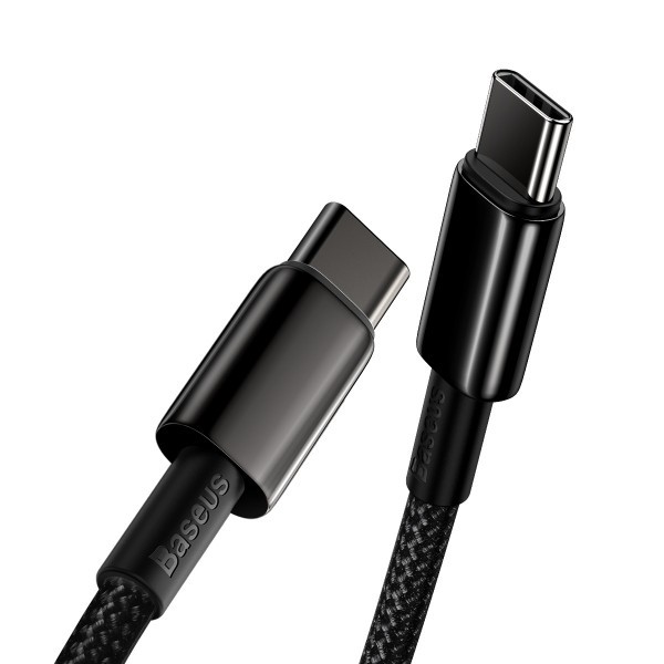 Фото - Переходник Baseus Tungsten Gold USB-C-USB-C 2m Black (CATWJ-A01)