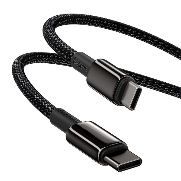 Фото - Переходник Baseus Tungsten Gold USB-C-USB-C 2m Black (CATWJ-A01)