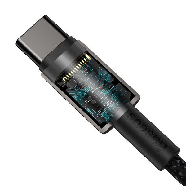 Фото - Переходник Baseus Tungsten Gold USB-C-USB-C 2m Black (CATWJ-A01)