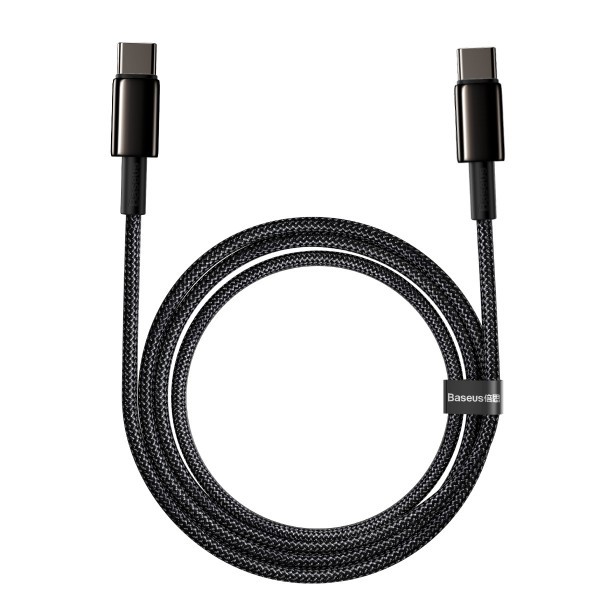 Фото - Переходник Baseus Tungsten Gold USB-C-USB-C 2m Black (CATWJ-A01)