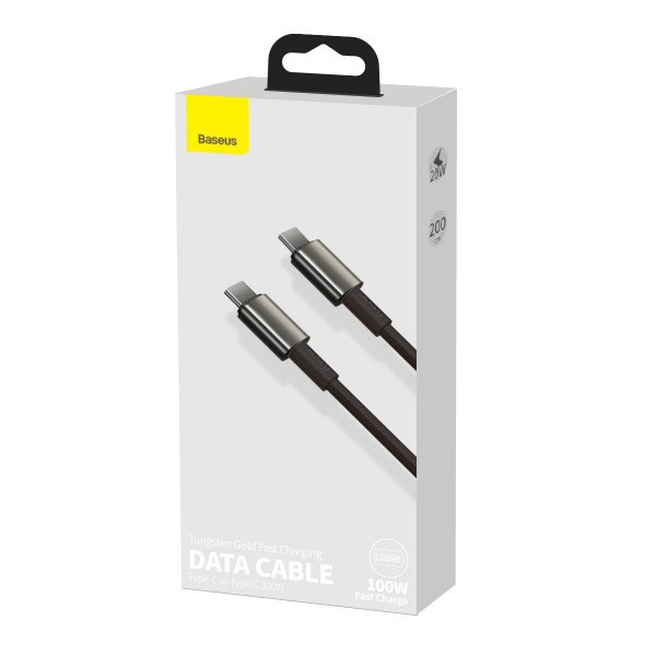 Фото - Переходник Baseus Tungsten Gold USB-C-USB-C 2m Black (CATWJ-A01)