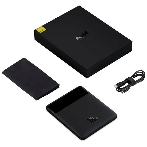 Фото - Батарея мобільна Baseus Blade 20000mAh 100W 2xUSB-A+2xUSB-C+кабель USB-C Black (PPBL000201)
