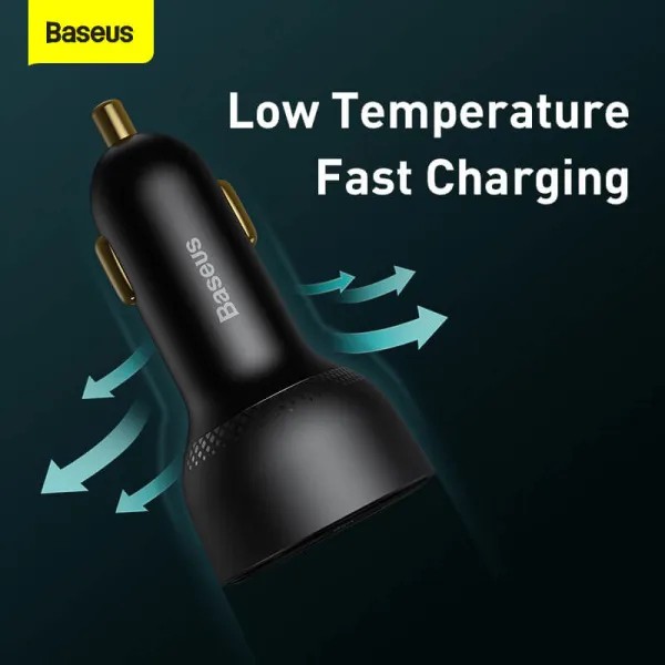 Фото - Автомобільний зарядний пристрій Baseus Superme Digital Display PPS Dual Quick Charger Car Charger Black (TZCCZX-01)