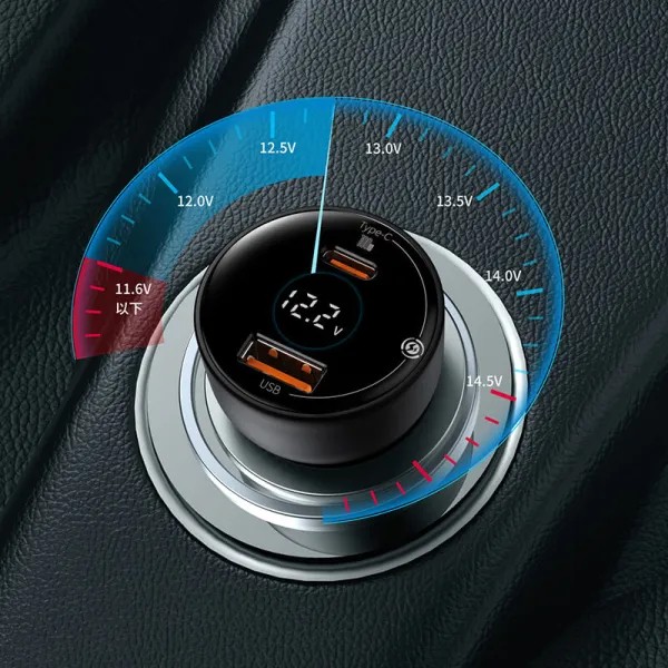 Фото - Автомобільний зарядний пристрій Baseus Superme Digital Display PPS Dual Quick Charger Car Charger Black (TZCCZX-01)