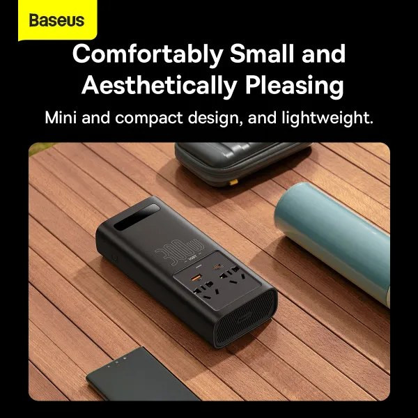 Фото - Інвертор автомобільний Baseus In-car Inverter 300W (220V CN/EU) Black (CGNB010101)