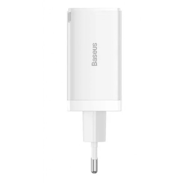 Фото - Мережевий зарядний пристрій Baseus 65W GaN5 Pro 2C+U White (CCGP120202)