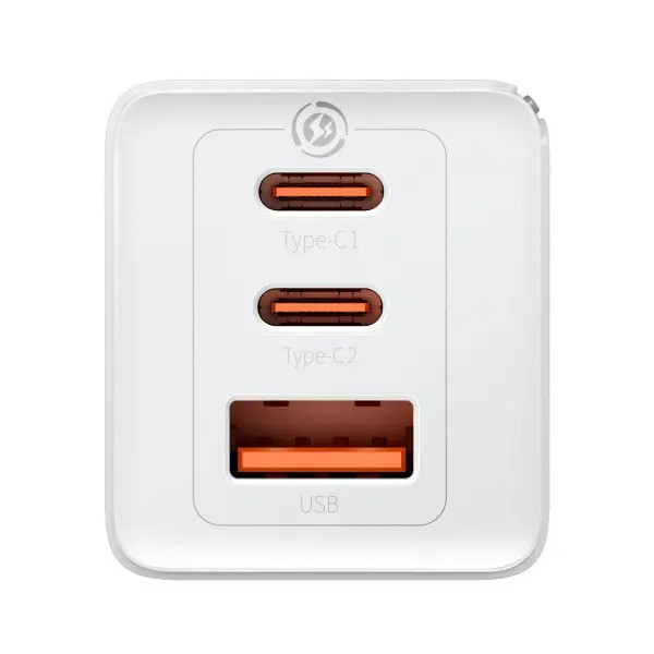 Фото - Мережевий зарядний пристрій Baseus 65W GaN5 Pro 2C+U White (CCGP120202)