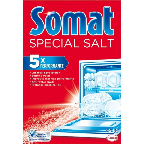 Фото - Сіль для посудомийної машини Somat 1,5 кг (9000100147293)