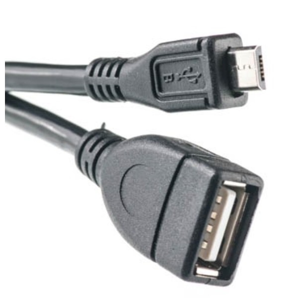 Фото - Кабель PowerPlant OTG USB 2.0 AF - Micro 0.1m (KD00AS1232)
