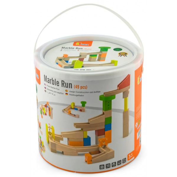 Фото - Дерев'яний конструктор Viga Toys Гірки для кульок 49 елементів (51619)