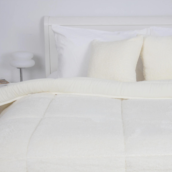 Фото - Ковдра демісезонна двоспальна ТЕП TEDDY 180х210 см Молочний (1-05208_35047)