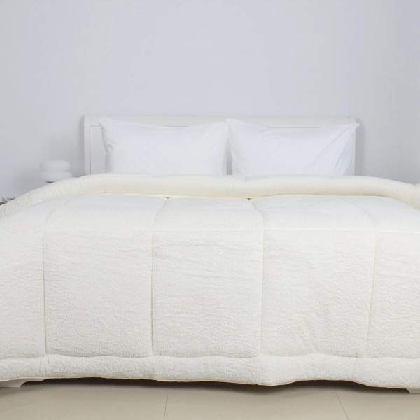 Фото - Ковдра демісезонна двоспальна ТЕП TEDDY 180х210 см Молочний (1-05208_35047)