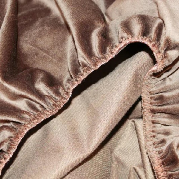 Фото - Простирадло двоспальне ТЕП VELOUR з резинкою 180х200 см Шоколадний (2-04824_34183)