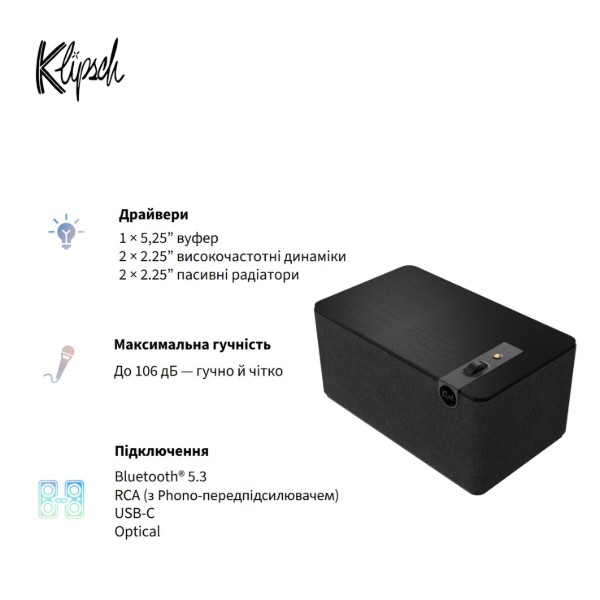 Фото - Портативная акустика Klipsch The Three Plus Matt Black (1071962)