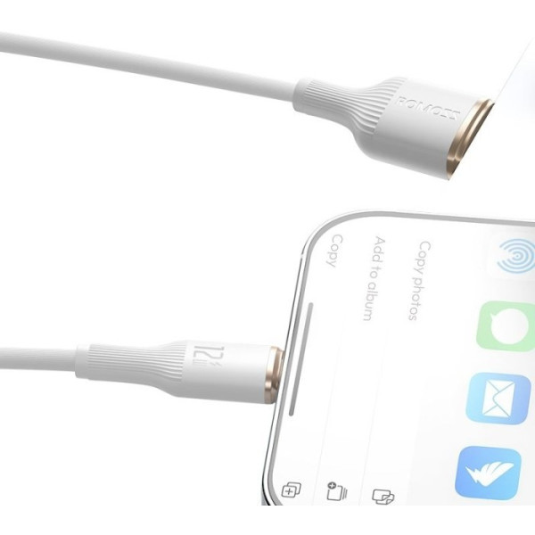 Фото - Кабель синхронизации данных Romoss CB1224 USB-Ligh 2.4A 2m White (CB1224-821-134H)