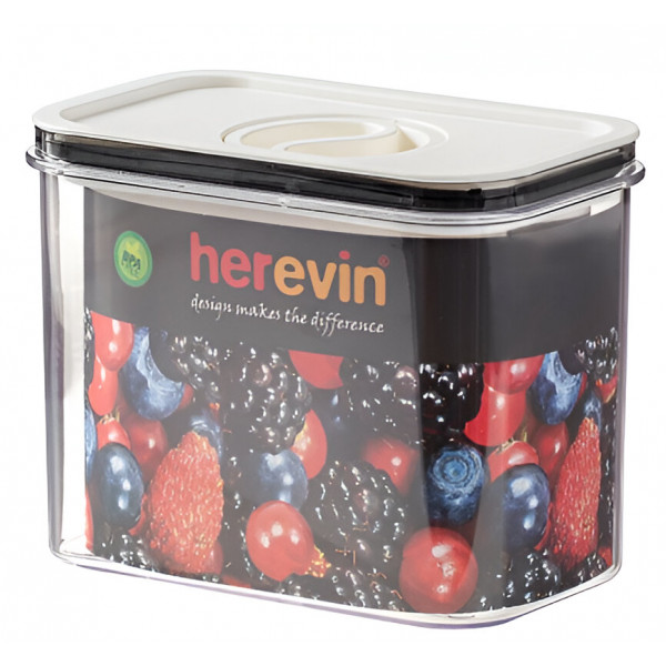 Фото - Емкость для хранения Herevin Canister-Vacuum Lid-White 1.2 л (161179-004)