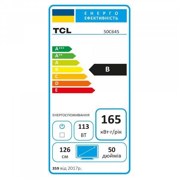 Фото - Телевізор TCL 50C645