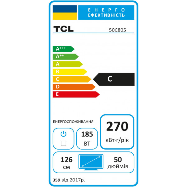 Фото - Телевізор TCL 50C805