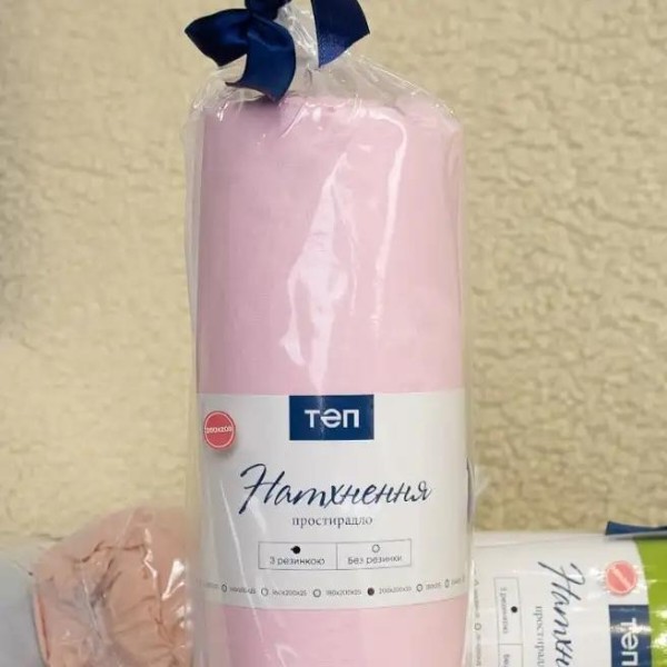 Фото - Простынь двуспальная ТЕП ВДОХНОВЕНИЕ с резинкой 180х200 см Light Pink (2-04018_31996)