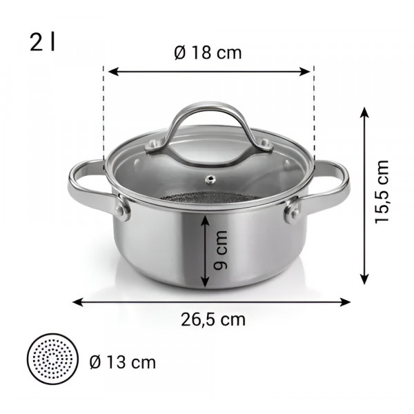 Фото - Каструля tescoma SteelCRAFT з кришкою 18 см, 2,0 л (780570)