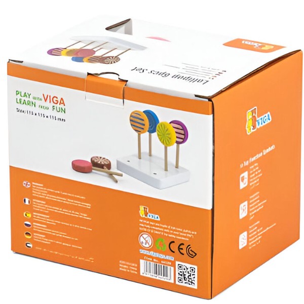 Фото - Сюжетно-рольова гра. Магазин Viga Toys Льодяники з дерева 6 шт. (44529)