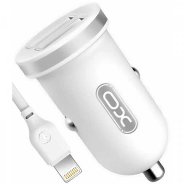 Фото - Автомобільний зарядний пристрій XO 2.1A/2 USB + lightning White (TZ08-L-WH)
