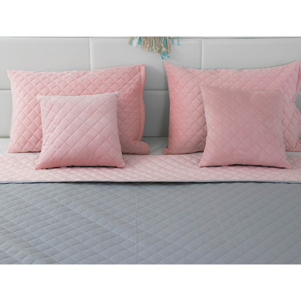Фото - Подушка декоративна Руно 40х40 (311.55_Pink and Grey ромб)