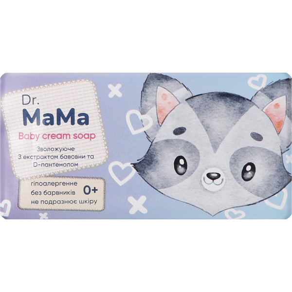 Фото - Мило кускове дитяче Dr.MaMa Зволожуюче. З екстрактом бавовни та D-пантенолом 90 г (4820263230916)