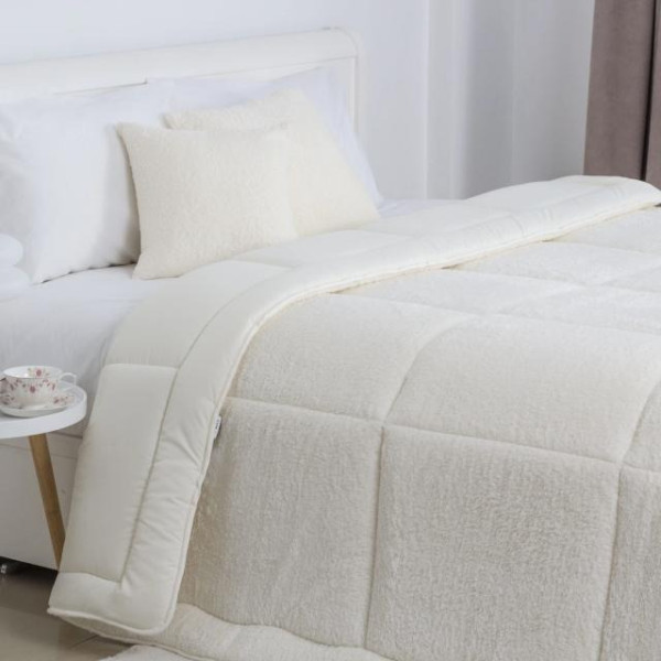 Фото - Ковдра демісезонна полуторна ТЕП TEDDY 150х210 см Молочний (1-05207_35046)