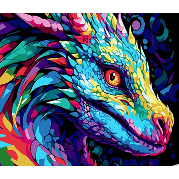 Фото - Картина за номерами Strateg Яскравий образ дракона 30х40 см (FH-11)