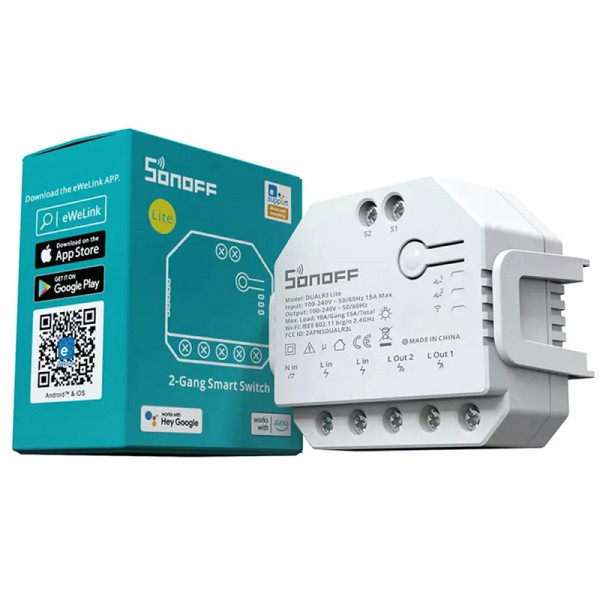Фото - Релейний вимикач Sonoff Wi-Fi із подвійним реле (DUALR3-LITE)
