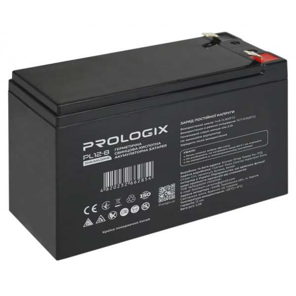Фото - Акумулятор для ДБЖ ProLogix 12V 8AH (PL12-8) AGM