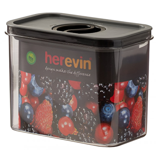 Фото - Емкость для хранения Herevin Canister-Vacuum Lid-Black 1.2 л (161179-012)