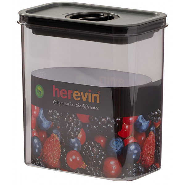 Фото - Емкость для хранения Herevin Canister-Vacuum Lid-Black 1.8 л (161184-012)
