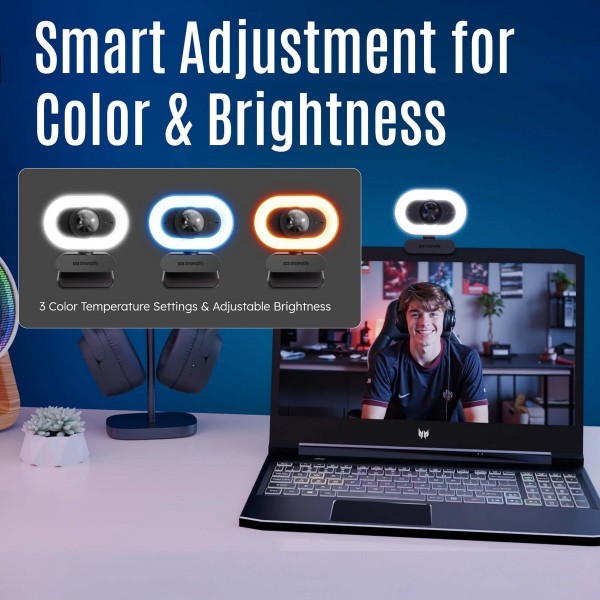 Фото - Веб-камера для комп'ютера Streamplify CAM PLUS-FHD-2M60-LIGHT Black (SPCW-CLFH221.11)