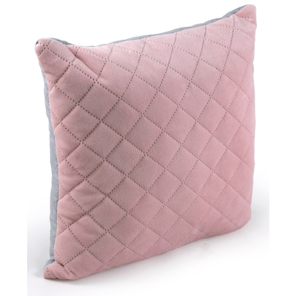 Фото - Подушка декоративна Руно 40х40 (311.55_Pink and Grey ромб)