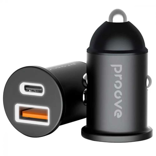 Фото - Автомобильное зарядное устройство Proove Tiny Power 30W (Type-C + USB) Black (ACTP30111201)