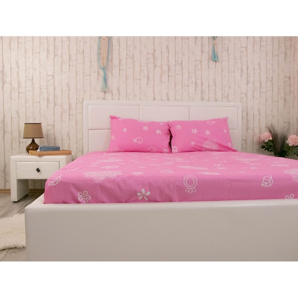 Фото - Простирадло полуторне Руно 143х215 Pink бязь (71.116_Pink)