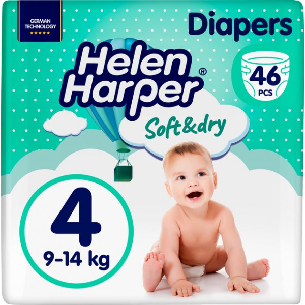 Фото - Одноразовые подгузники Helen Harper Soft&Dry 4 (9-14кг) 46шт Maxi (5411416060130)
