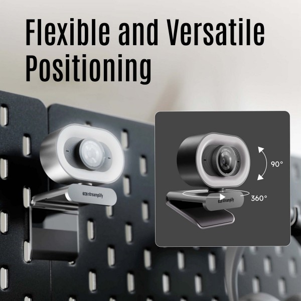 Фото - Веб-камера для комп'ютера Streamplify CAM PLUS-FHD-2M60-LIGHT Black (SPCW-CLFH221.11)