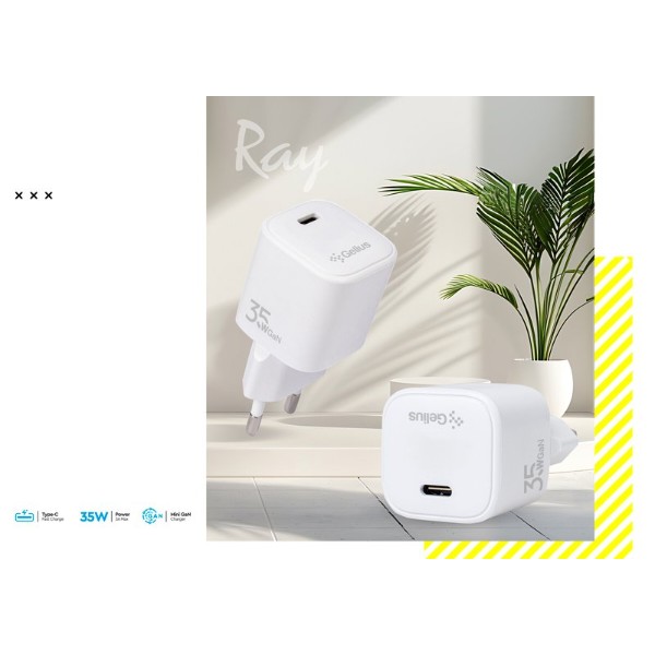 Фото - Сетевое зарядное устройство Gelius Ray GP-HC069 35W White (00000101567)