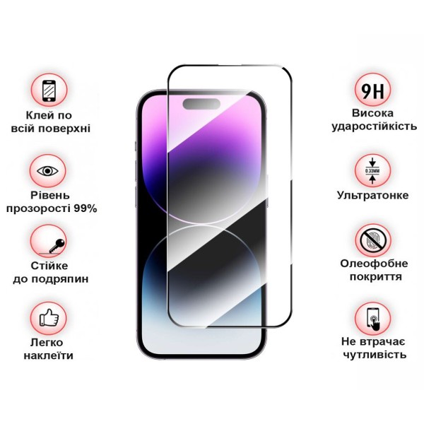 Фото - Захисне скло для смартфону BeCover for Apple iPhone 15 Pro Black (710593)
