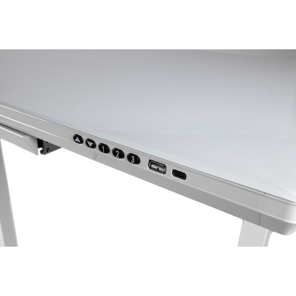 Фото - Стіл з електрорегулюванням висоти Barsky StandUp White glass (BST-12new)