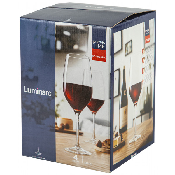 Фото - Набір келихів Luminarc Бордо 4x580 мл для червоного вина (P6815/1)